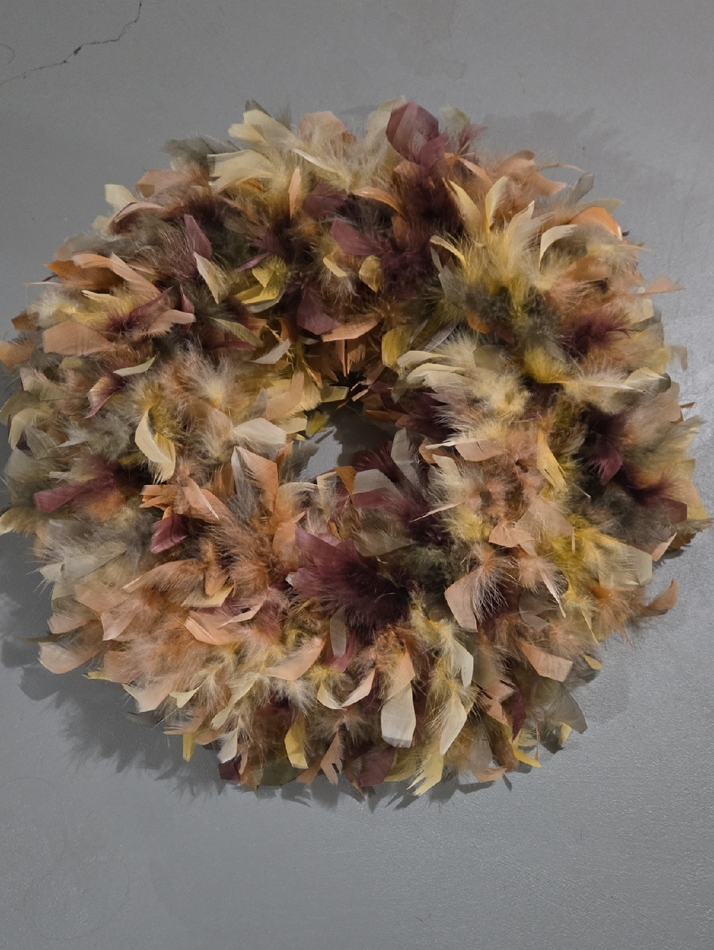 Feather Wreath in Autumn Tones